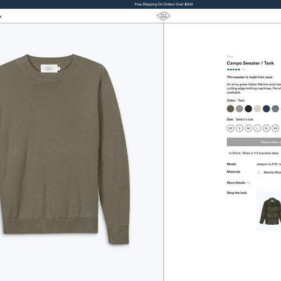 Alex Crane Campo Sweater in Tank size XL - Picture 4 of 5